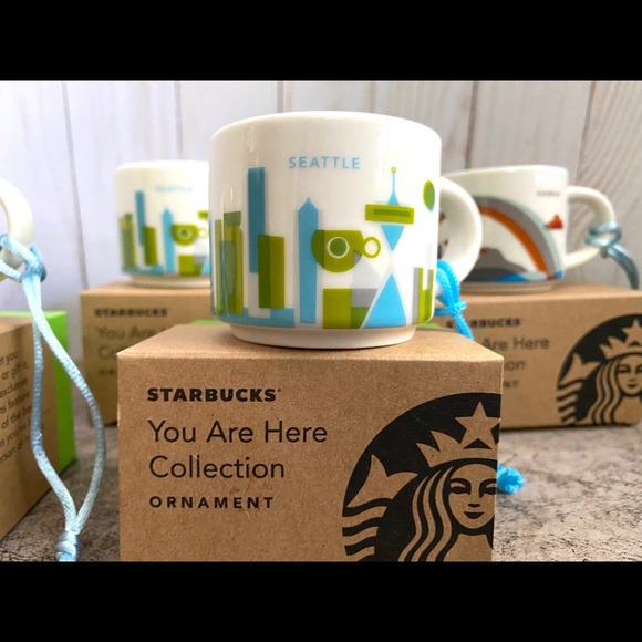 Starbucks Other - NWT - Starbucks You Are Here Ornaments -Seattle
